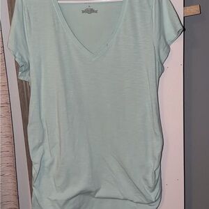 a:glow Soft Aqua V-Neck Blouse